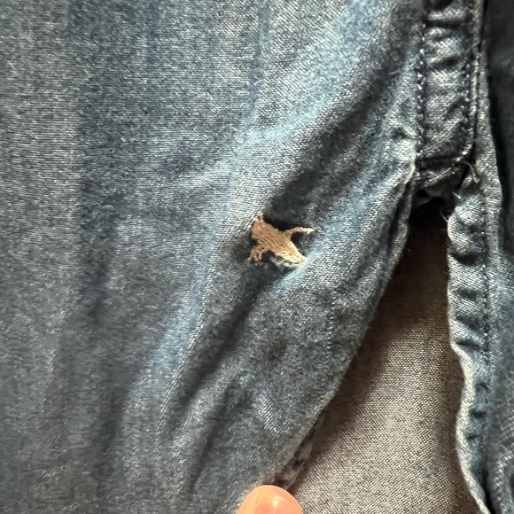 Eddie Bauer Blue Denim Blouse Tunic Size Medium - Picture 5 of 5